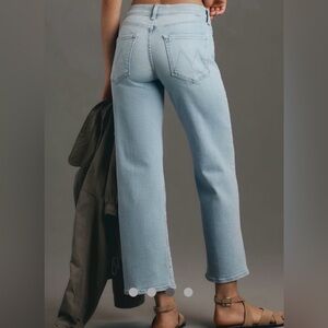 MOTHER The Rambler mid rise ankle zip Light Blue jeans size 32